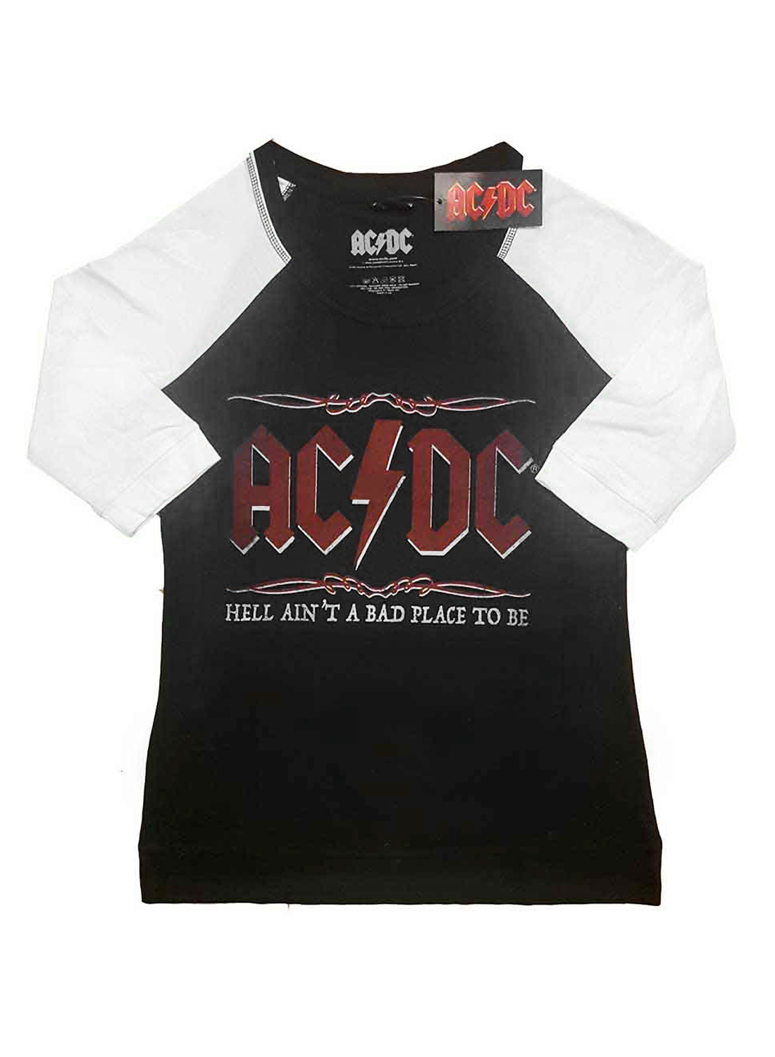 AC/DC Hell Ain't A Bad Place Ladies Raglan T-Shirt