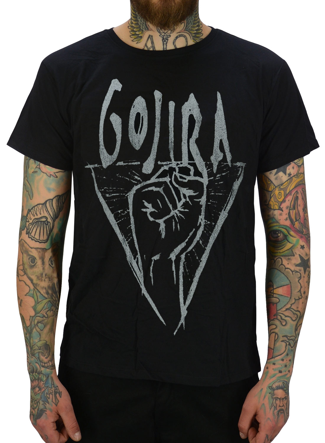 Gojira Grey Power Glove T-shirt