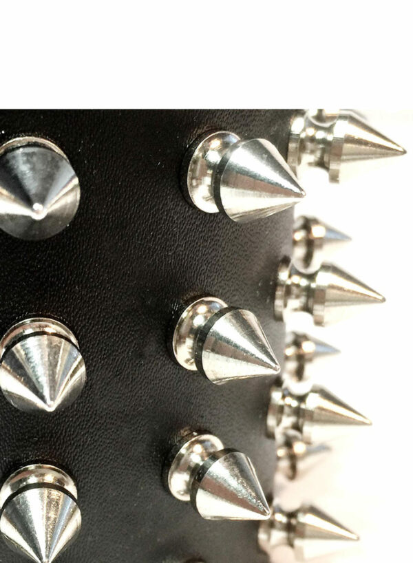 4 Row Spike Leather Wristband