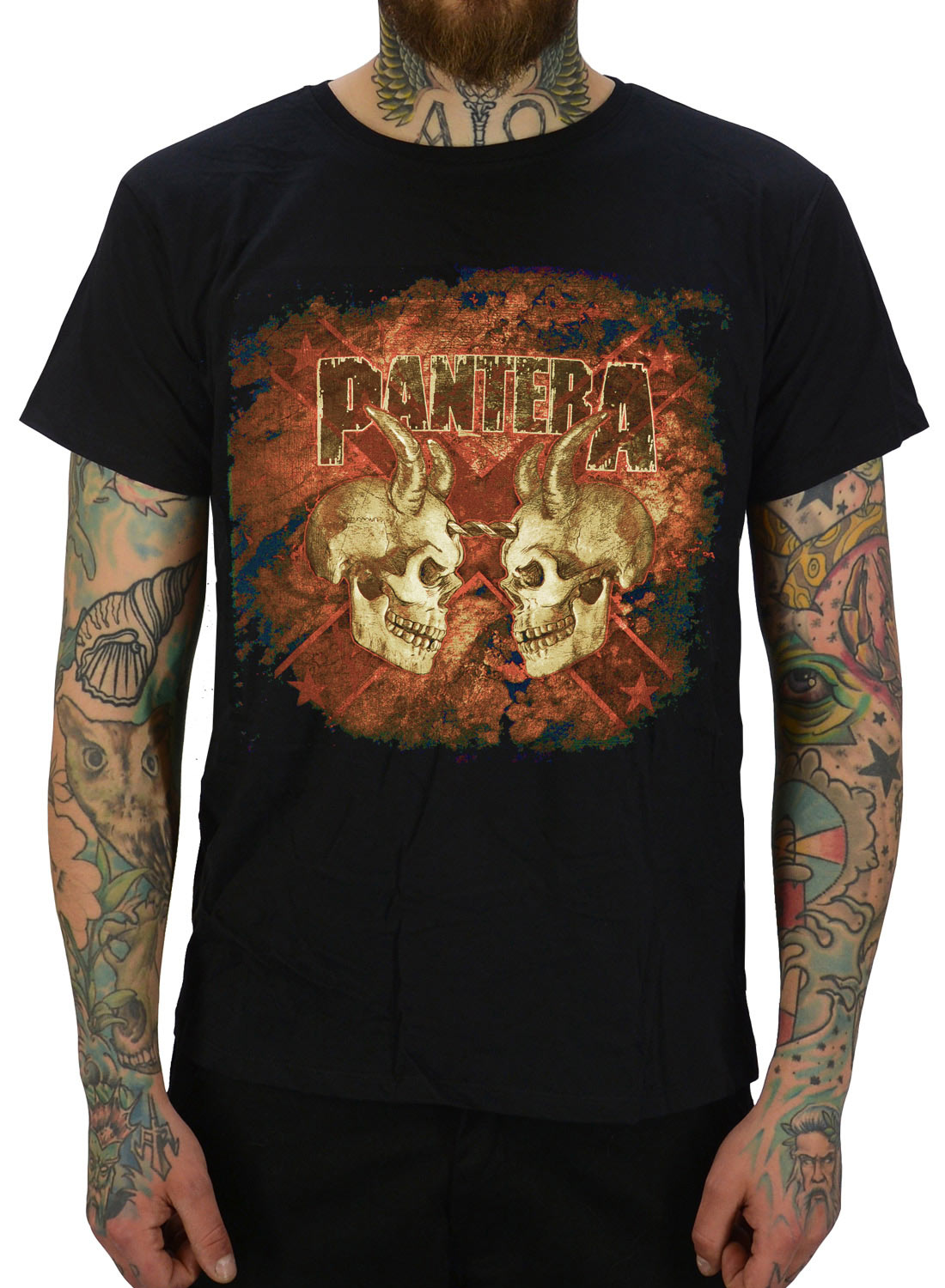 T-shirt Pantera Officiel - Motif 101 Proof Skull - Unisexe - Coton Souple - Couleur Noir - Taille S à XXL