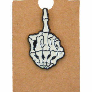 Skeleton Middle Finger Enamel Pin