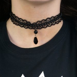 Black Tear Lace Choker