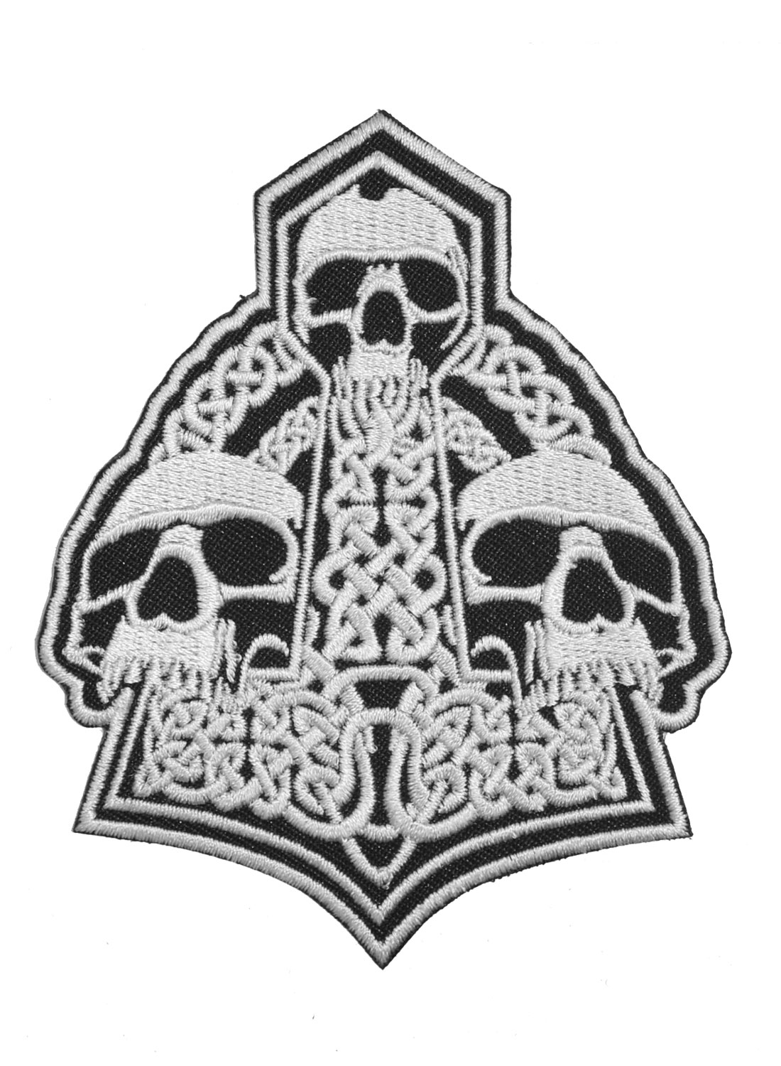 Three Skulls Mjölnir Embroidered patch