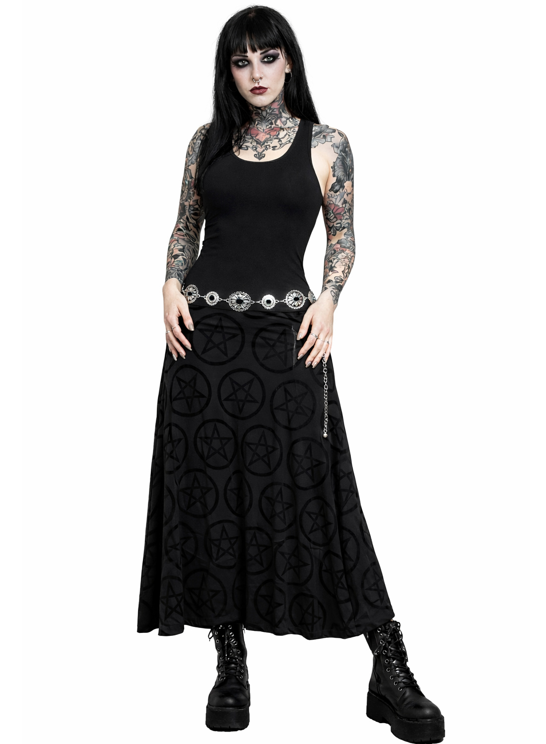 Black Concho metal chain Belt