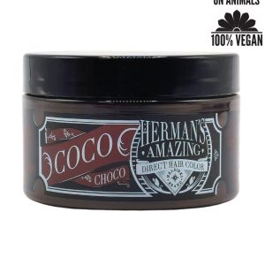 Herman’s Amazing Coco Choco hårfärg i burk, vegansk och cruelty free brun nyans.