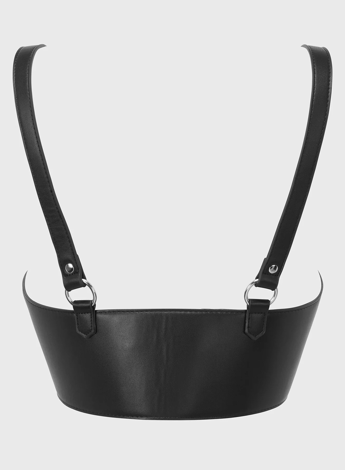 Killstar Ember Pit Harness. Svart harness från Killstar i läderlook med dubbla spännen och justerbara axelremmar i gotisk stil.