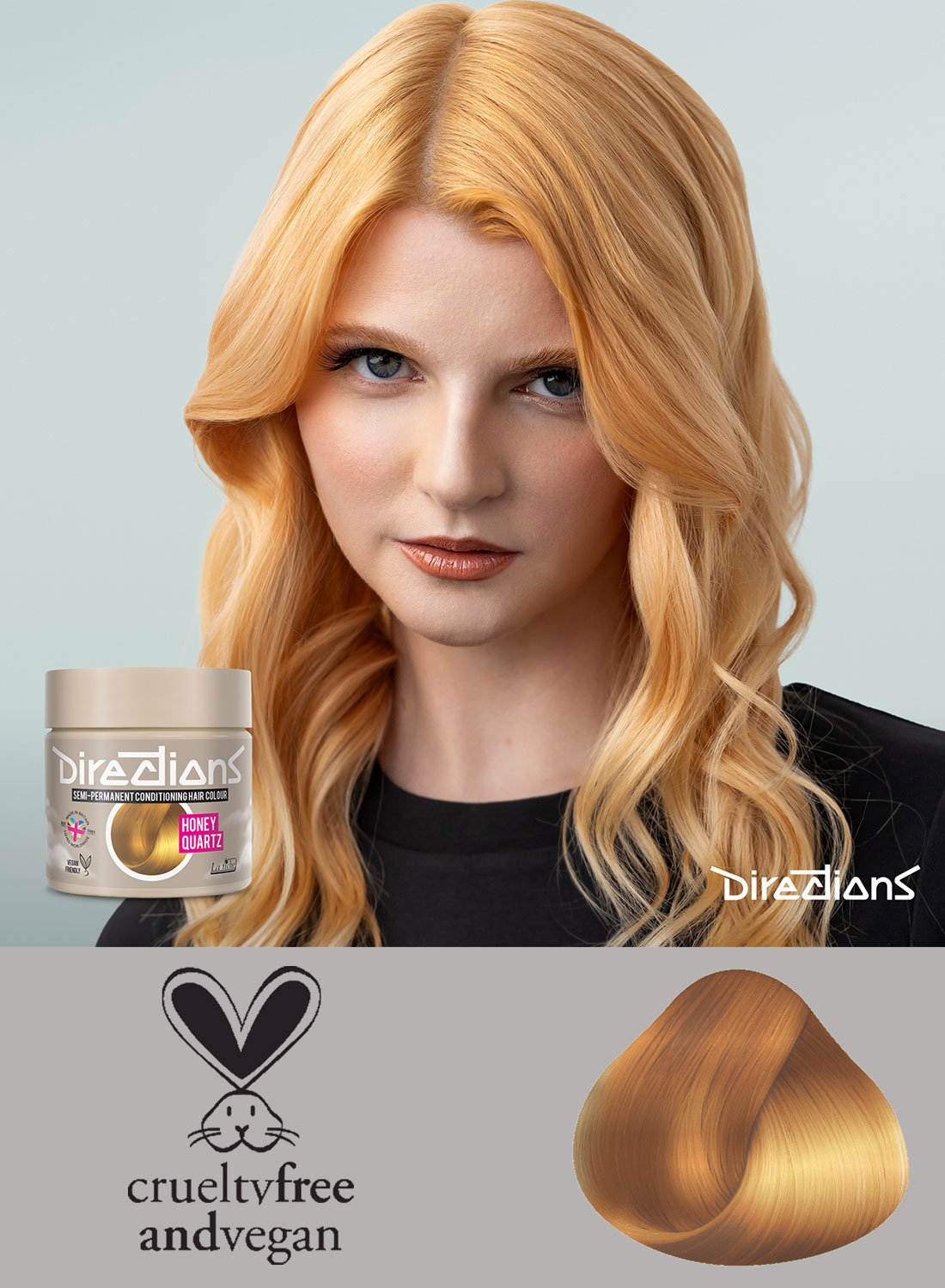 Directions Honey Quartz semipermanent hårfärg – varm honungsblond nyans på ljust hår