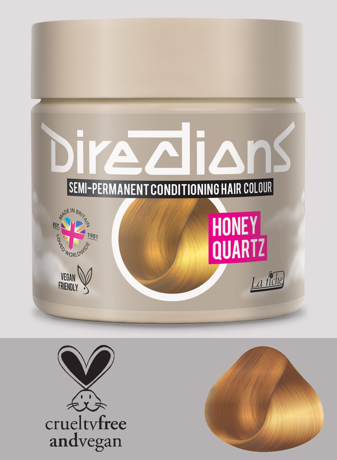 Directions Honey Quartz semipermanent hårfärg – vegansk honungsblond hårfärg