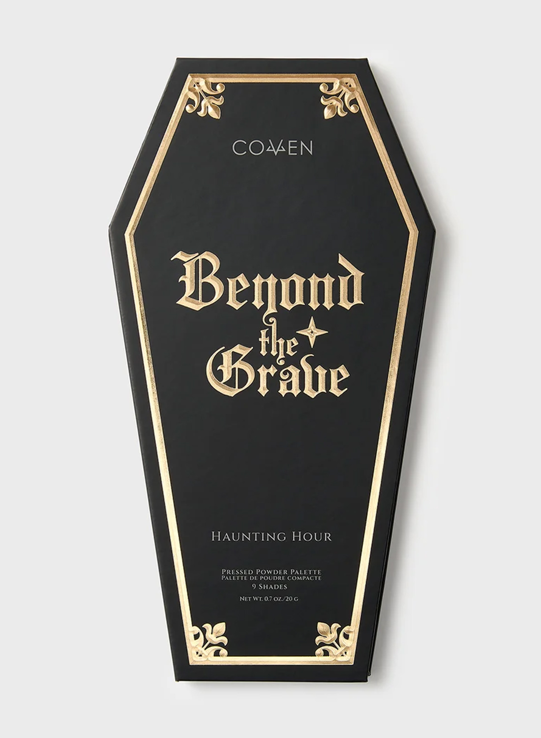 Beyond the Grave Pressed Powder Palette – kistformad ögonskuggspalett med Lila nyanser.