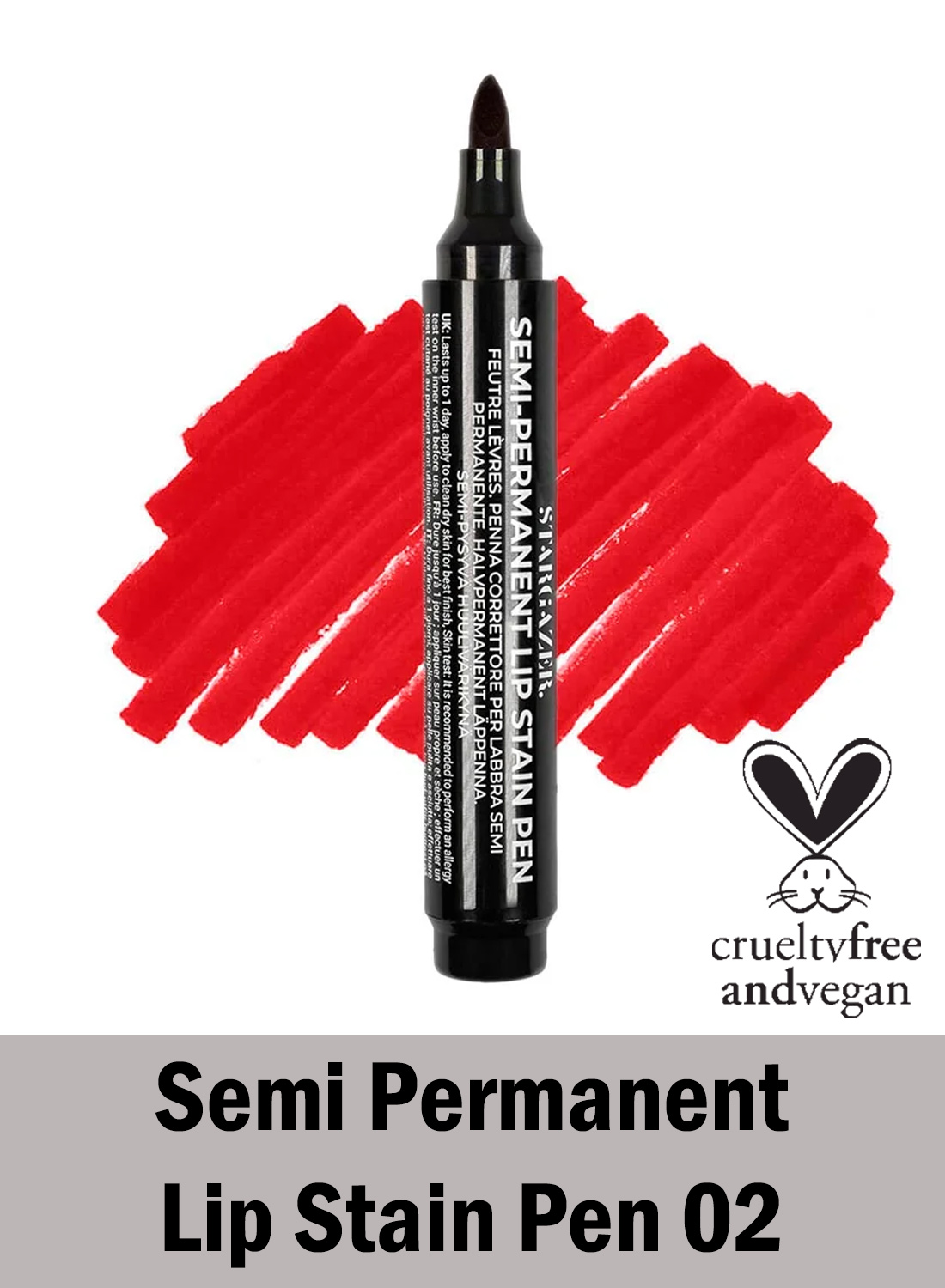 Stargazer Lip Stain Pen 02 långvarig vegansk läppfärg