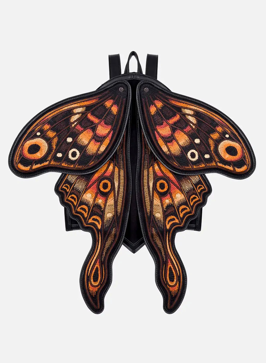 Restyle Ignis Moth gotisk ryggsäck med broderad mal och rörliga 3D-vingar